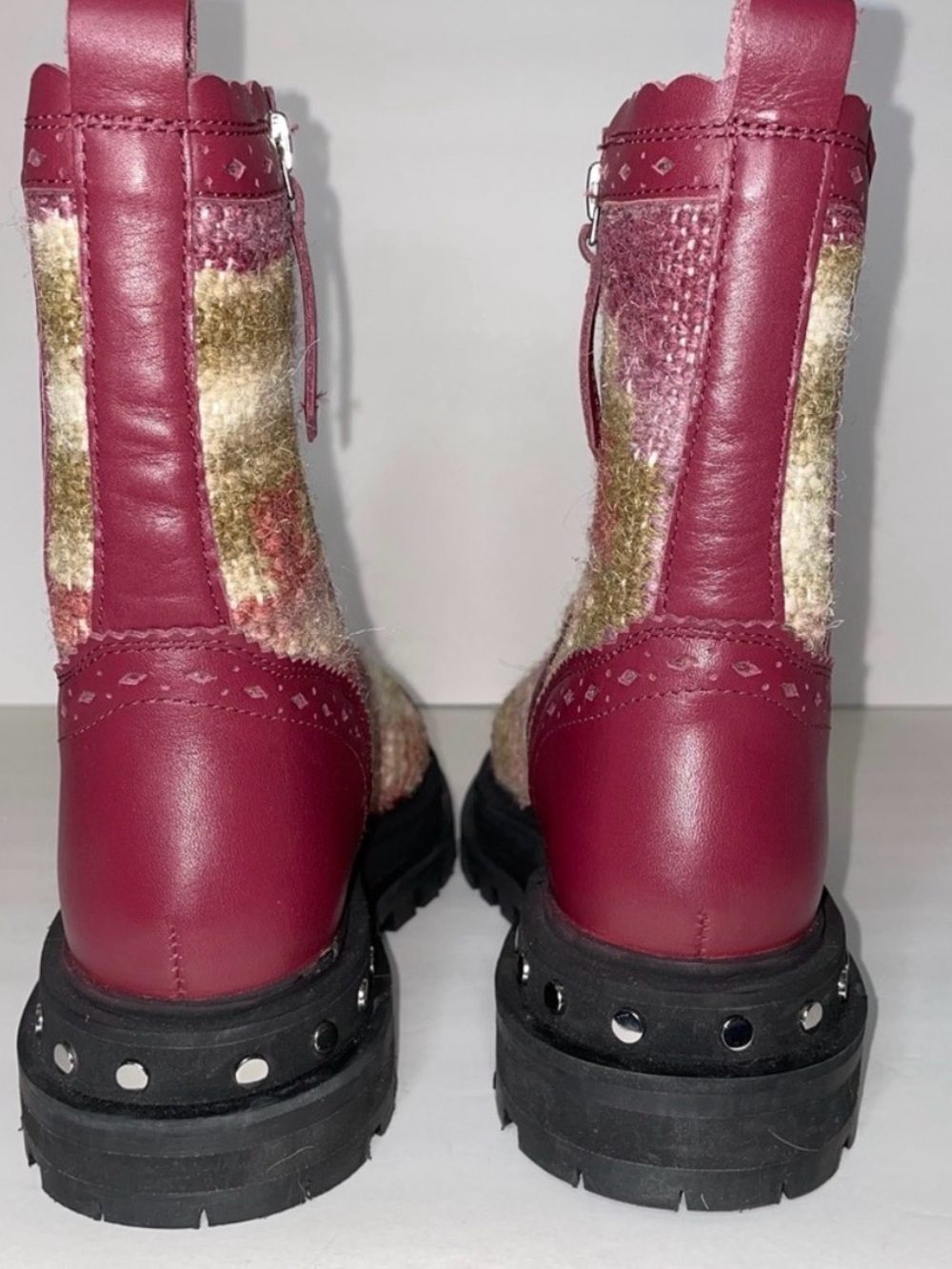 FREE PEOPLE Maroon Patchwork bohemian Boots - Picture 3 of 12